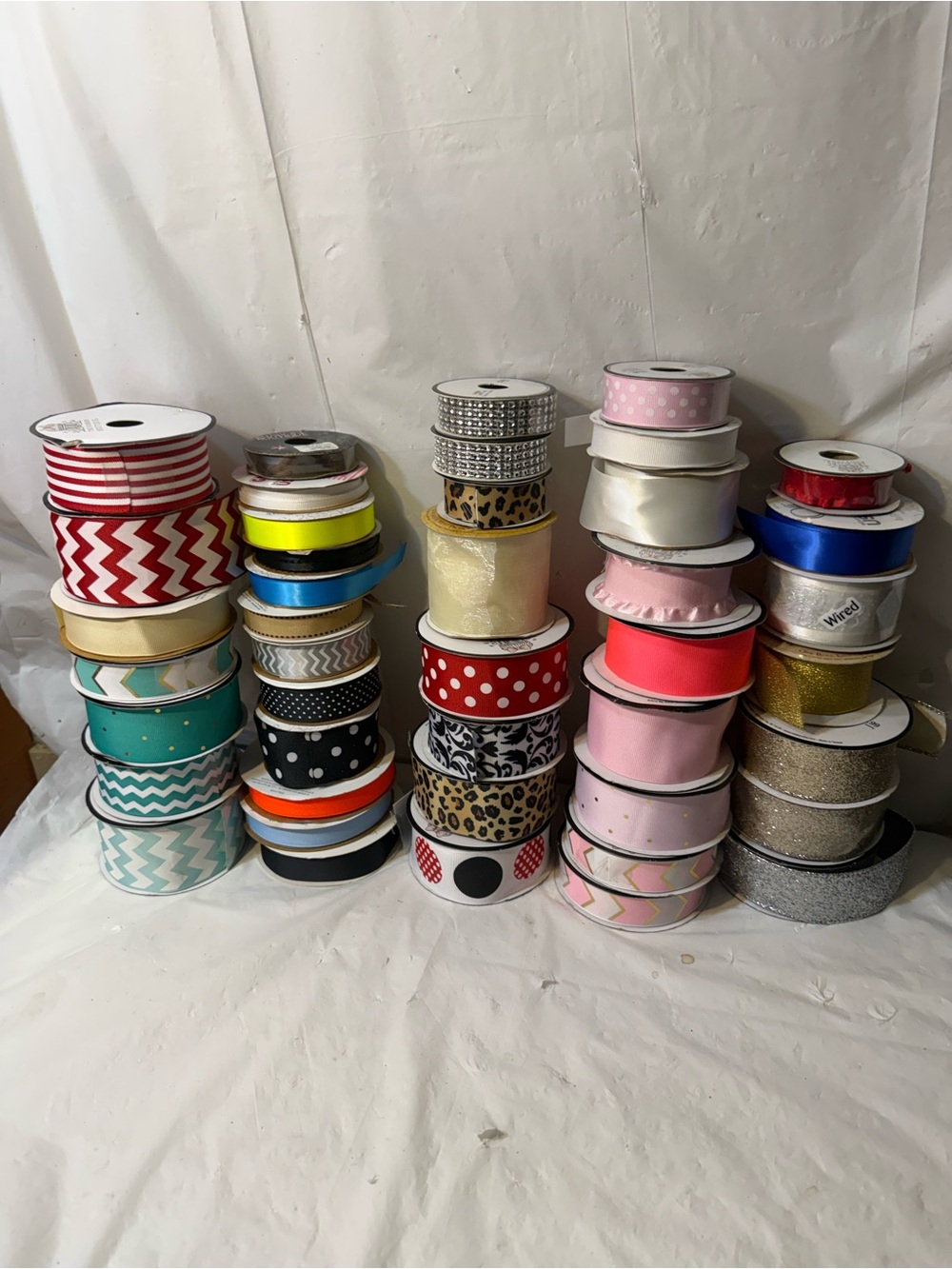 Huge lot of craft ribbons spools bundle of 43